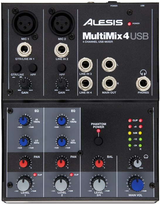 Alesis MultiMix 4 USB 4-Channel USB Mixer