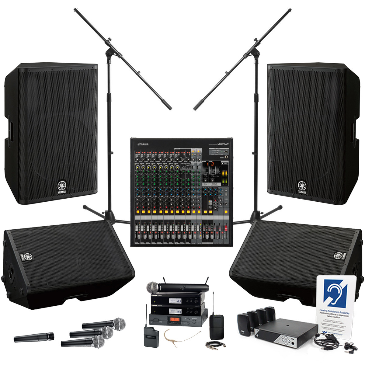 Church Sound System with Yamaha MGP16X Mixing Console and 4 DXR