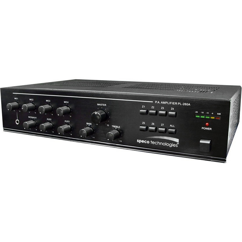 Speco Technologies PL260A Seven Zone Commercial Mixer Amplifier