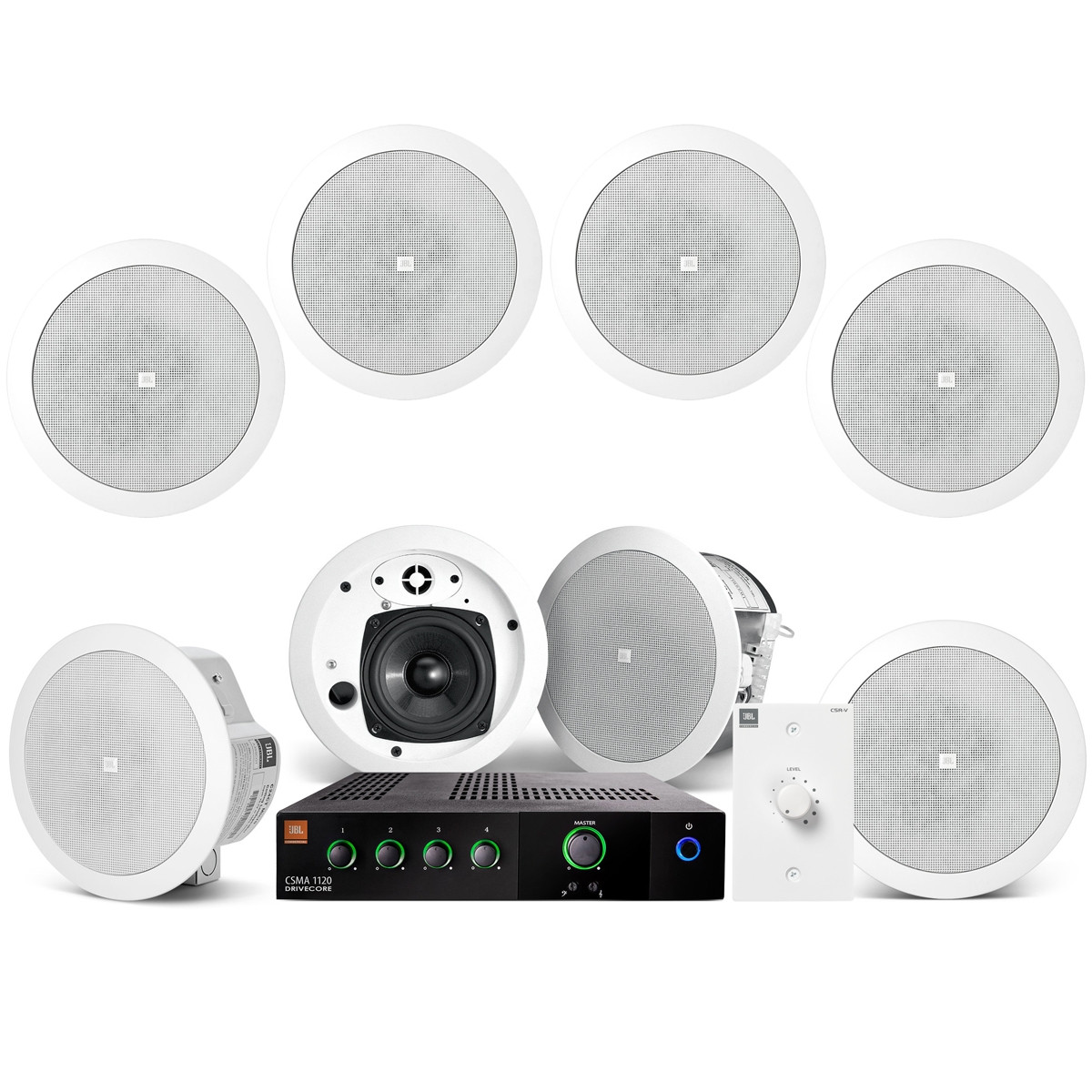 Restaurant Sound System with 8 JBL Control 24CT Micro In-Ceiling