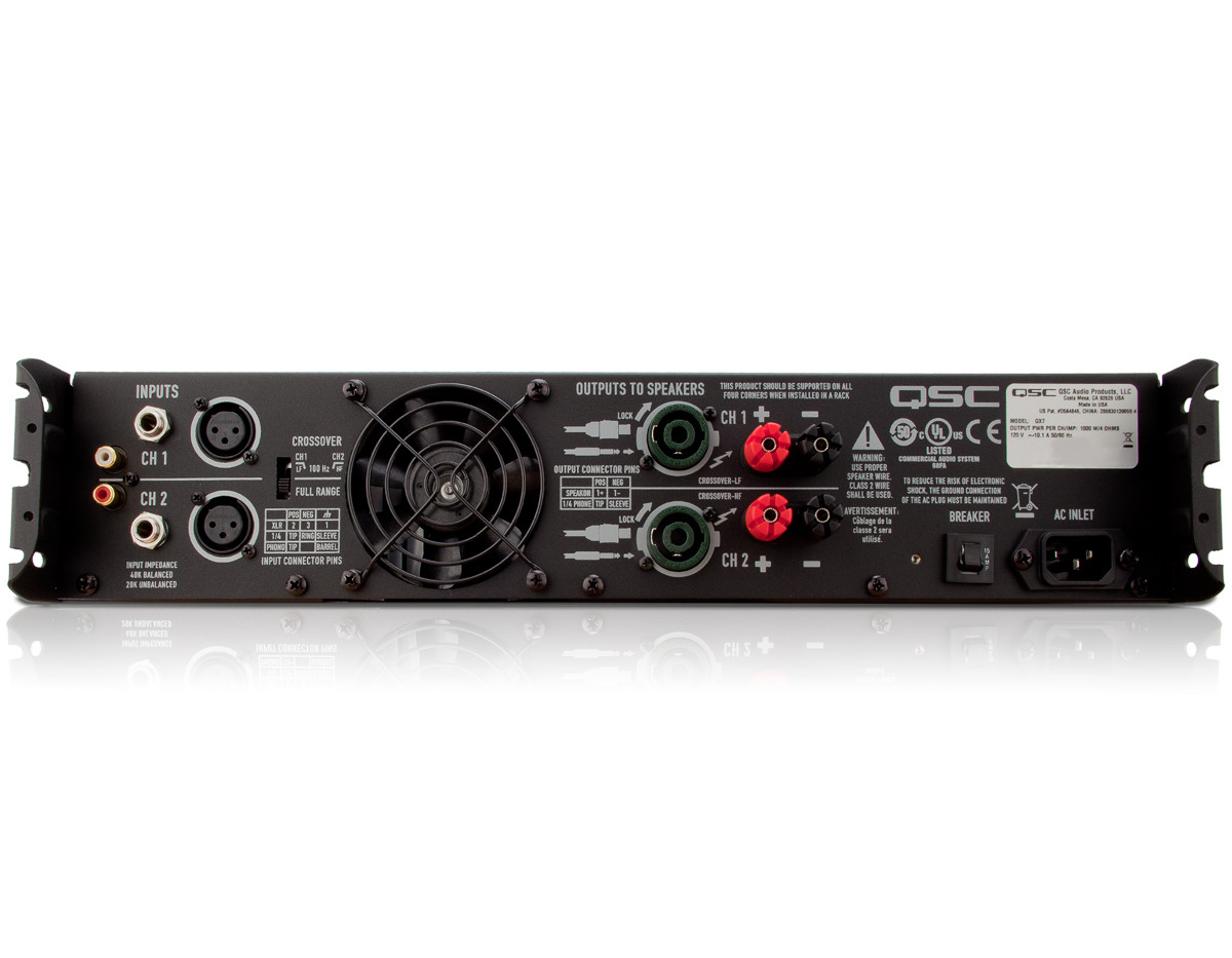 QSC Power Amplifier Rack Package with 3 GX5 and Gator Rolling Rack
