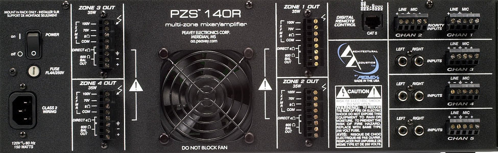 Peavey PZS 140RA Mixer Amplifier