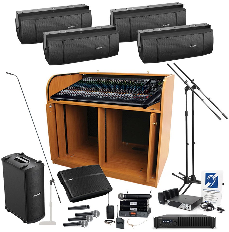 Church Sound System with Yamaha MGP32X Mixing Console Bose