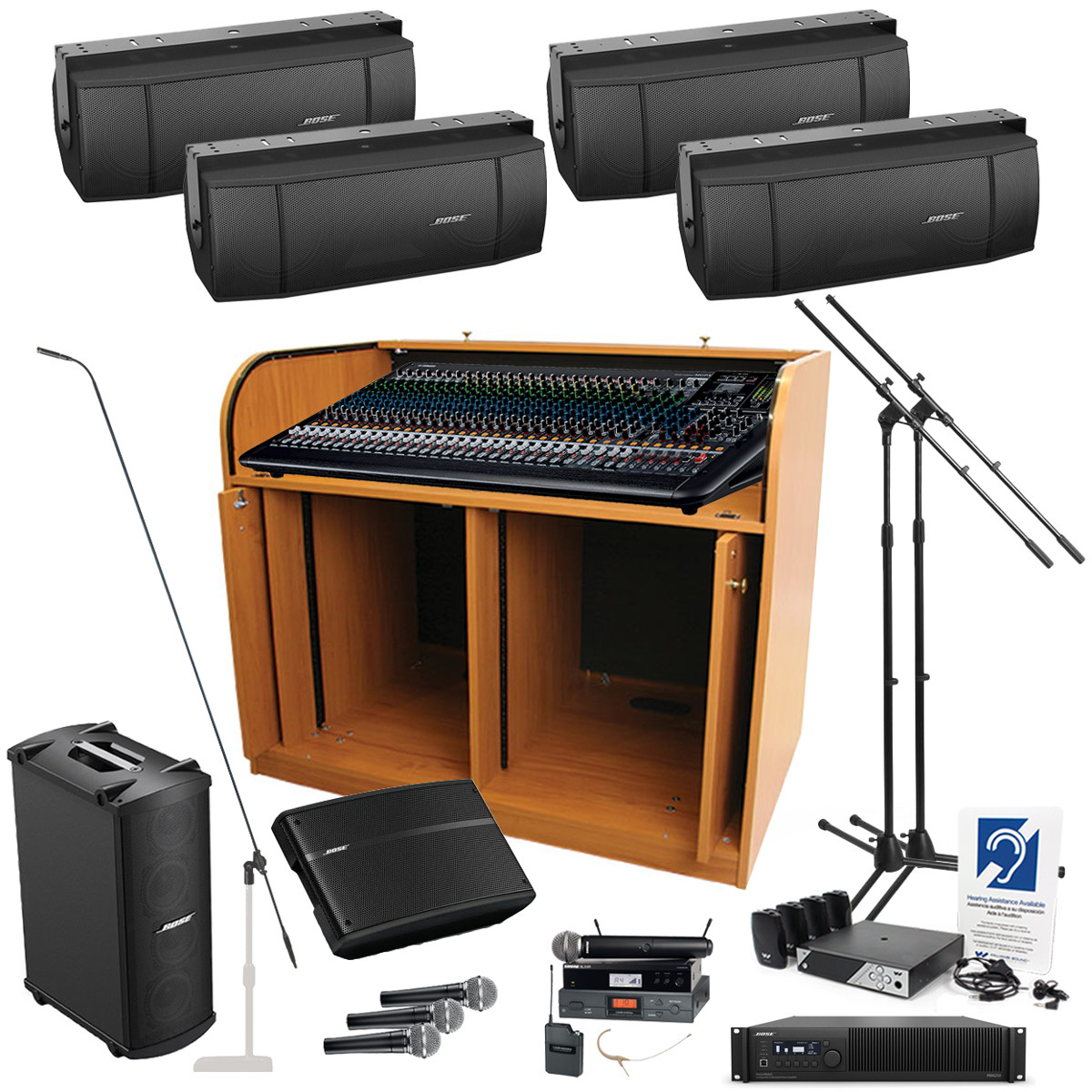 Auditorium Sound System with Yamaha MGP32X Mixing Console 4 Bose