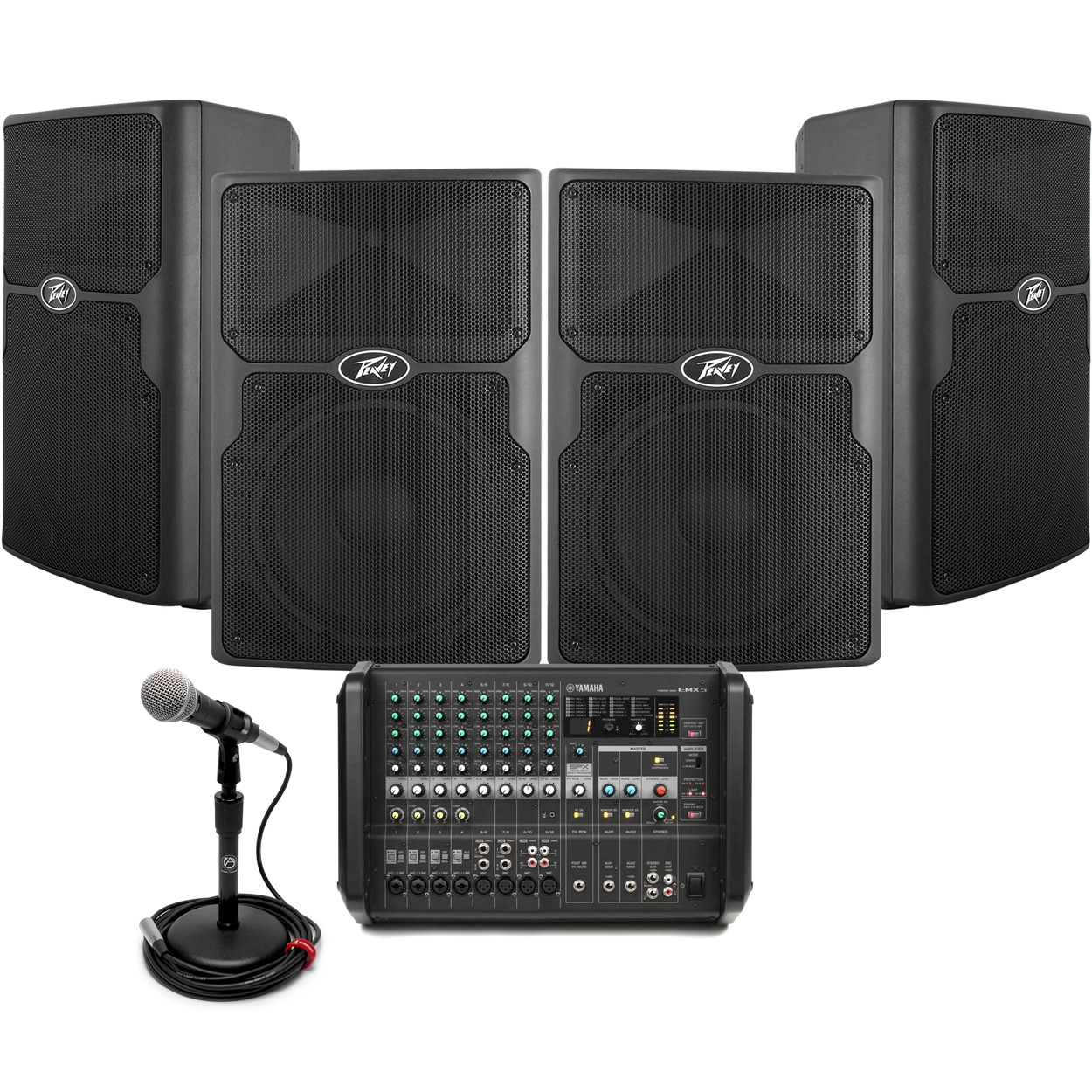Gymnasium Sound System with 4 Peavey PVX 12 Loudspeakers and