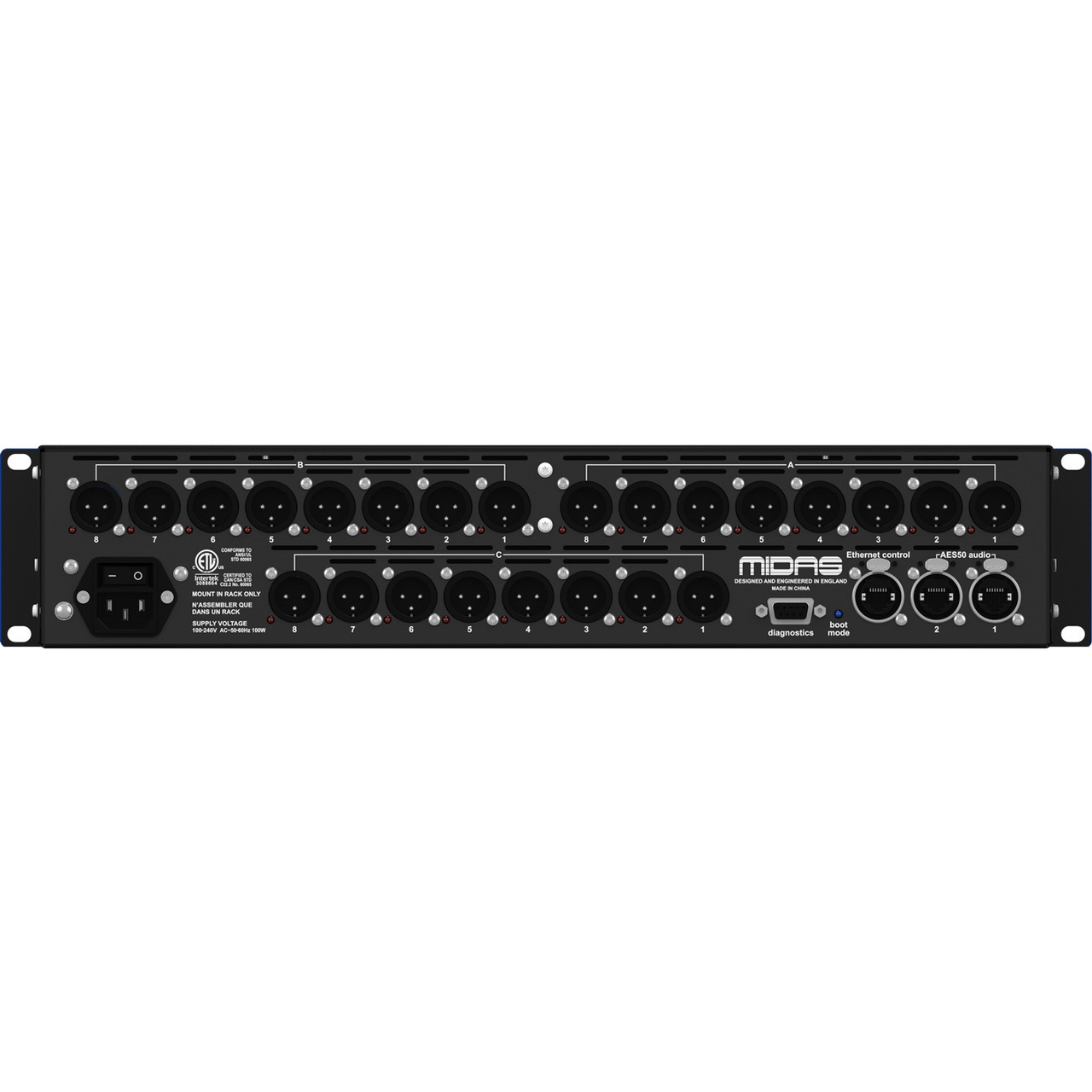 Midas DL152 Stagebox with 24 Outputs and Dual-Redundant AES50