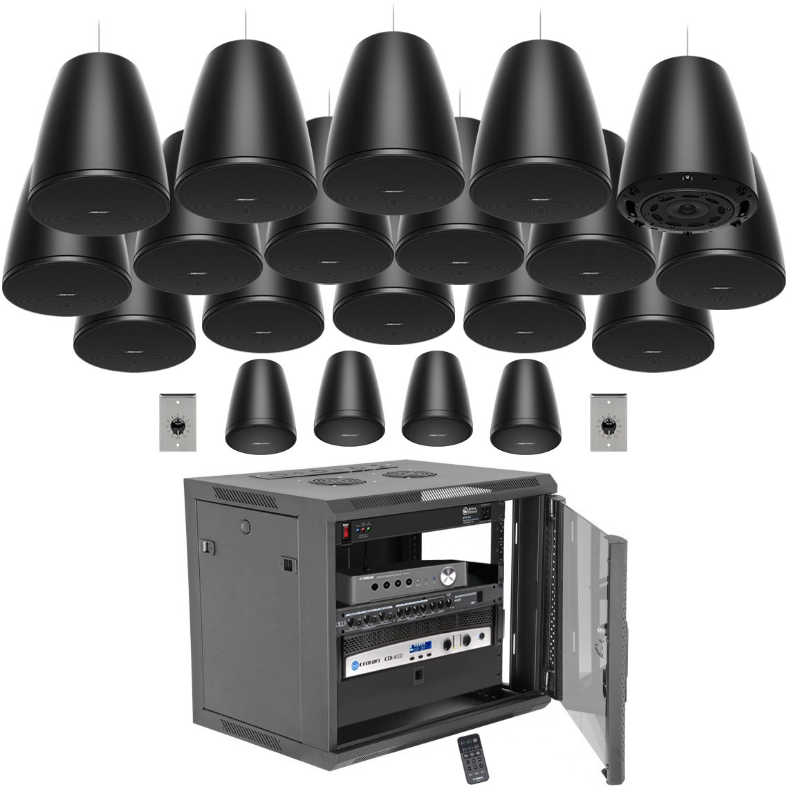 Fitness Center Sound System Package with 20 Bose Pendant Mount