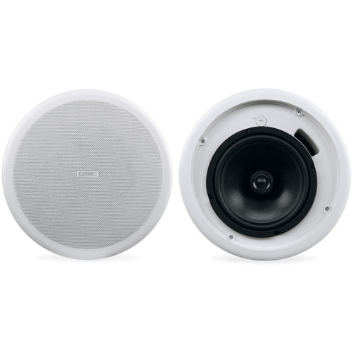 QSC AC-C8T 8" 2-Way In-Ceiling Loudspeaker 70V/100V Transformer with 8 Ohm Bypass - Pair