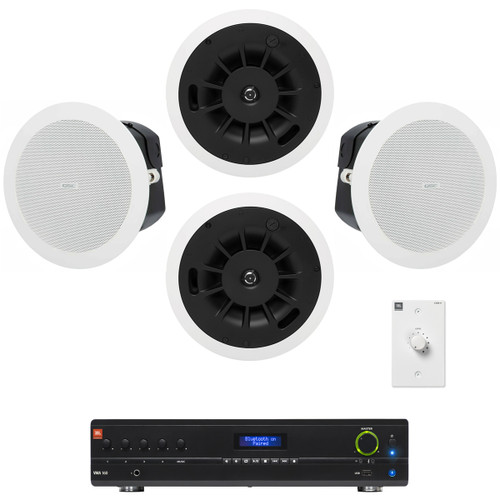 Retail Sound System with 4 QSC AcousticDesign In-Ceiling Speakers and Bluetooth-Enabled Mixer Amplifier (Discontinued Components)
