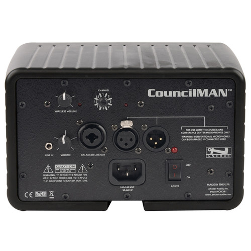 Anchor Audio CM-6W CouncilMAN Conference Microphone System 6 User Package with Wireless Microphone