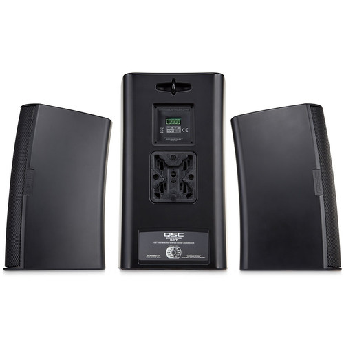 Retail Sound System with 8 QSC AcousticDesign Wall Mount Speakers, Bluetooth-Enabled Mixer Amplifier and Paging Microphone