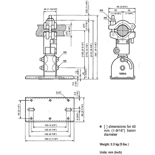 Yamaha BBS251 Truss Clamp Mounting Baton Bracket for CBR and DBR Speakers (Discontinued)