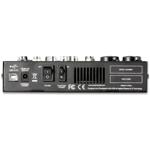 Back of ART USBMix6 6-Channel USB Mixer