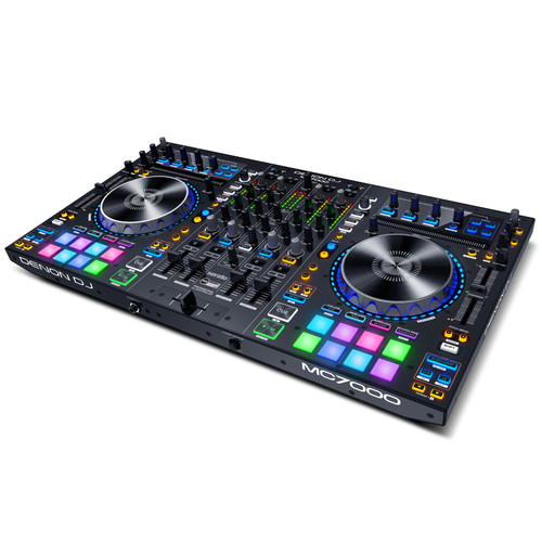 DJ Equipment Package with Peavey P2 Powered Line Array System and Denon DJ MC7000 4-Channel Controller with Built-in Digital Mixer (Discontinued Components)