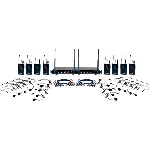 VocoPro Hybrid-Play-8 Eight-Channel Digital Wireless System with Headsets and Lavalier Microphones (Discontinued)