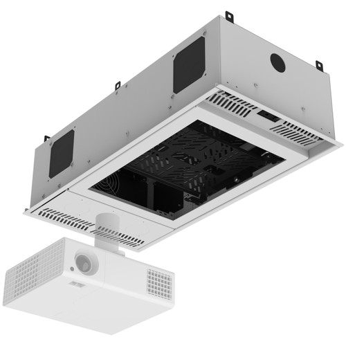 AtlasIED CR212P-NR 1' x 2' Ceiling-Mount 2U Half-Width Equipment Rack with AC Power Pack and Pole Adapter