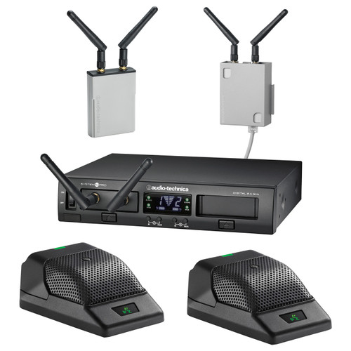 Audio-Technica ATW-1366 System 10 Pro Rack-Mount Digital Wireless System with 2 ATW-T1006 Boundary Microphones (Discontinued)