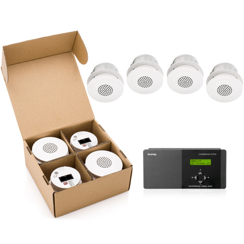 Cambridge Qt 100 sound masking system with 8 Qt emitters for car dealerships