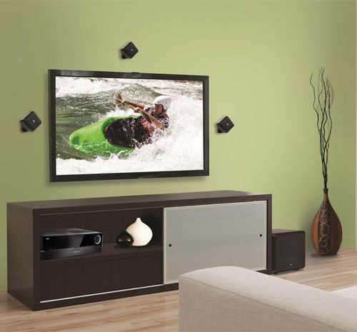 Home Audio Surround Sound System with 5 Boston Acoustics Speakers a Subwoofer and Harman Kardon AVR 1610S Bluetooth Receiver (Discontinued)