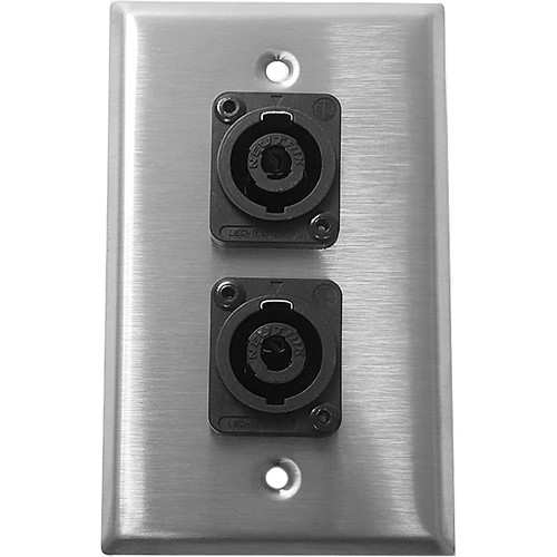 CBI WP1-2NL4 2 Neutrik Speakon 4 Pole NL4MP 1 Gang Wall Plate