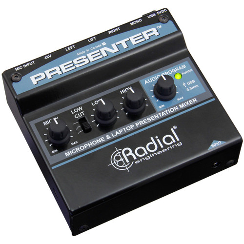 Radial Engineering Presenter Compact Audio Presentation Mixer