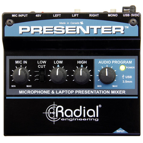 Radial Engineering Presenter Compact Audio Presentation Mixer