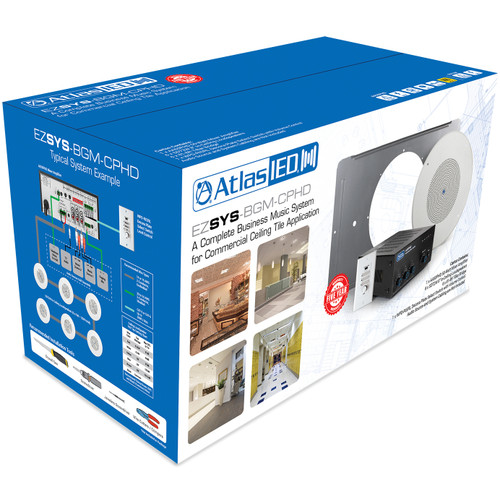 AtlasIED EZSYS-BGM-CPHD Complete Business Music and Paging System for Ceiling Tile Applications