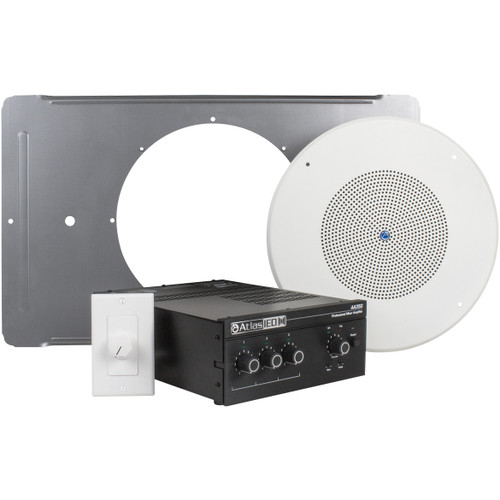 AtlasIED EZSYS-BGM-C Complete Business Music and Paging System for Ceiling Tile Applications
