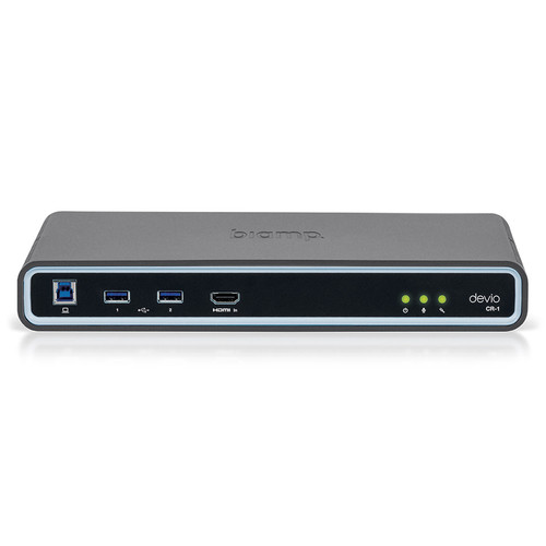 Huddle Room System with Biamp Devio CR-1T Conference Room DTM-1 Tabletop Microphone and Middle Atlantic HUB Meeting Table (Discontinued)