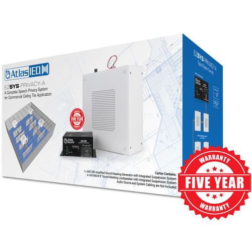 AtlasIED EZSYS-PRIVACY-A Complete Speech Privacy System for Commercial Applications up to 1000SF UL Listed