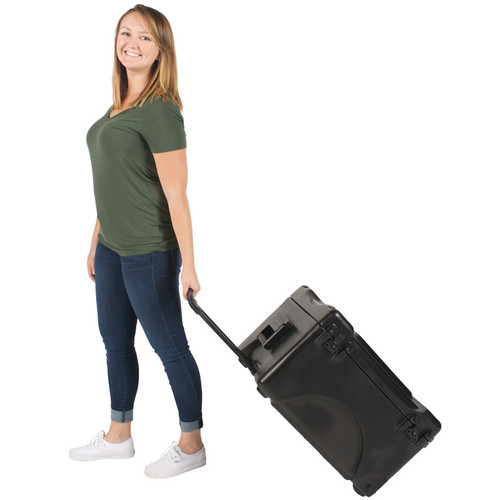 Woman Rolling Anchor Audio HC-ARMOR24-GG Rolling Armor Hard Case