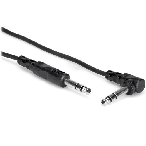 Hosa CSS-103R 1/4" TRS to Right-Angle 1/4" TRS Balanced Interconnect Cable - 3ft