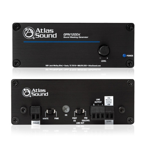 Medical Facility Sound Masking System with AtlasIED Drop Tile Ceiling Speakers, Bluetooth Mixer Amplifier and White Noise Generator up to 1200SF