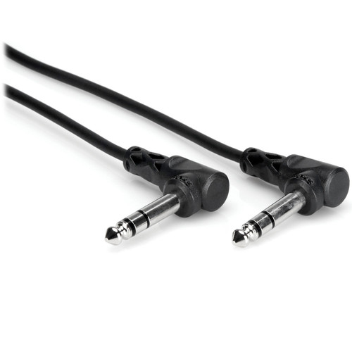 Hosa CSS-103RR Right-Angle 1/4" TRS to Right-Angle 1/4" TRS Balanced Interconnect Cable - 3ft