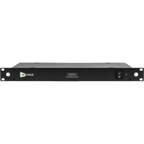 RF Venue DFINBDISTRO4 4-Channel Antenna Distributor with Black Diversity Fin Antenna and Cables Bundle