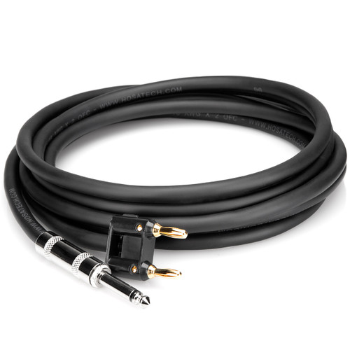 Hosa SKJ-605BN 1/4" TS to Dual Banana Speaker Cable - 5ft