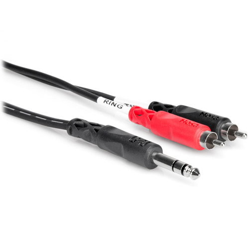 Hosa TRS-202 1/4" TRS to Dual RCA Insert Cable - 6.6ft