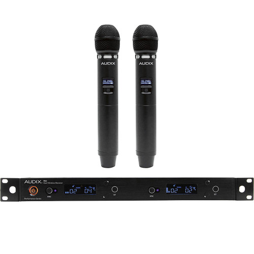 Audix AP62 VX5 Wireless Microphone System with R62 2-Channel True Diversity Receiver and 2 H60/VX5 Handheld Transmitters