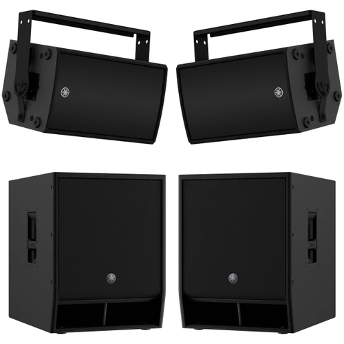 Professional Loudspeaker Package with 2 Yamaha Powered DZR10 Loudspeakers and 2 Powered DXS15XLF Subwoofers (Crowds up to 750)