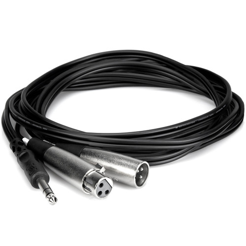 Hosa SRC-204 1/4" TRS to XLR3M and XLR3F Insert Cable - 13ft