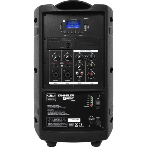 Galaxy Audio TQ8-20H0N Traveler Quest 8 150W 8" Portable PA Sound System with Single Mic Receiver and Handheld Mic (Discontinued)