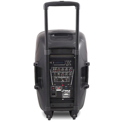 Pyle Pro PPHP159WMU 15" 1600W Powered 2-Way Bluetooth Loudspeaker PA Cabinet System with Handheld Microphone (Discontinued)