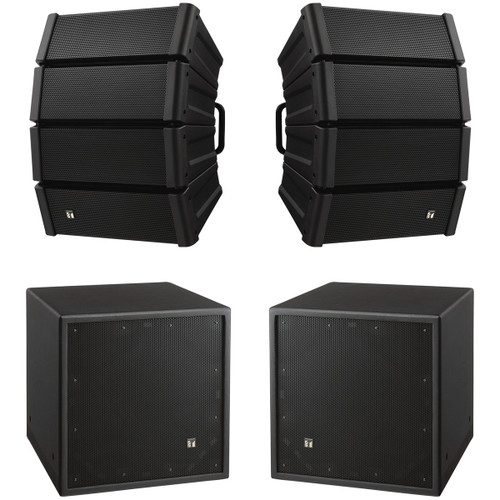 Professional Loudspeaker Package with 2 TOA HX-5 Loudspeakers and 2 FB-120 Subwoofers (Crowds up to 500)