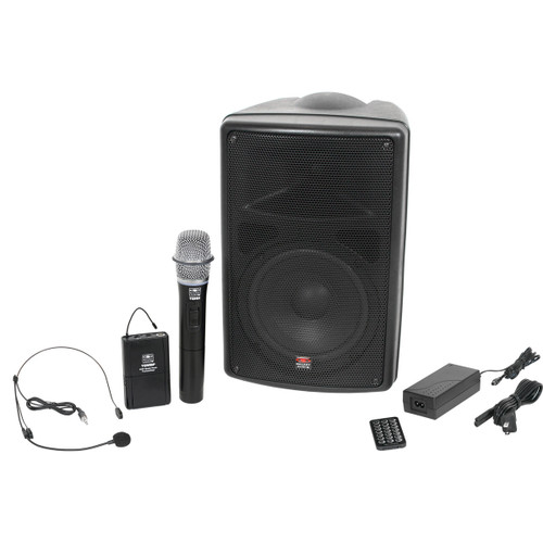 Galaxy Audio TQ8-24HSN Traveler Quest 8 150W 8" Portable PA Sound System with Dual Mic Receivers, Handheld Mic, Headset Mic and Body Pack (Discontinued)