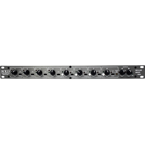 Rolls RM85 8-Channel Two-Zone Mic Line 1U Rack Mount Mixer XLR and 1/4" Balanced Inputs 