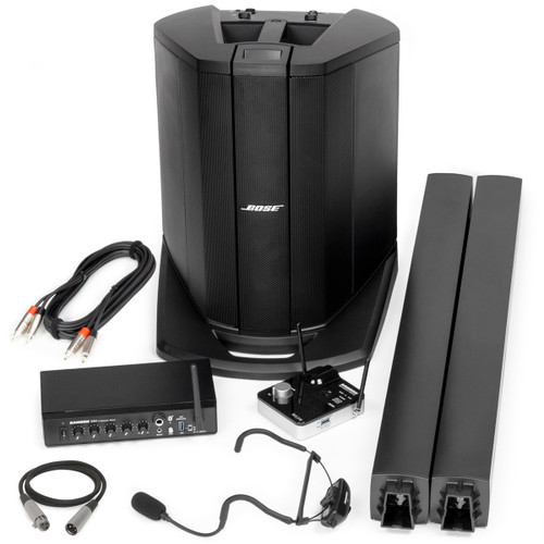 Fitness Sound System with Bose L1 Compact Portable PA System, Bluetooth Mixer with Voice Over and Wireless Fitness Headset Microphone (Discontinued Components)