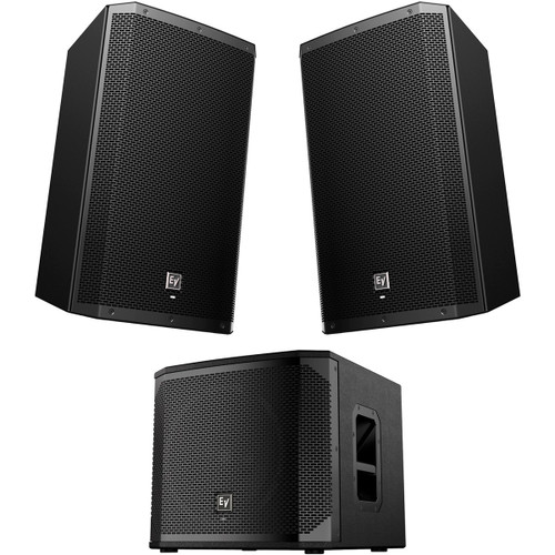 Professional Loudspeaker Package with 2 Electro-Voice ZLX-15BT Powered Bluetooth Loudspeakers and Powered ELX200-12SP Subwoofer - Crowds 300-500 (Discontinued Components)