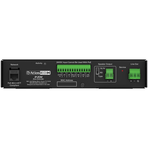 AtlasIED IP-ZCM1RMK Single PoE+ IP Addressable IP-to-Analog Gateway