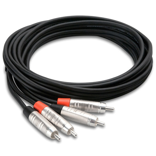Hosa HRR-015X2 Pro Stereo Interconnect Dual REAN RCA to Same - 15ft