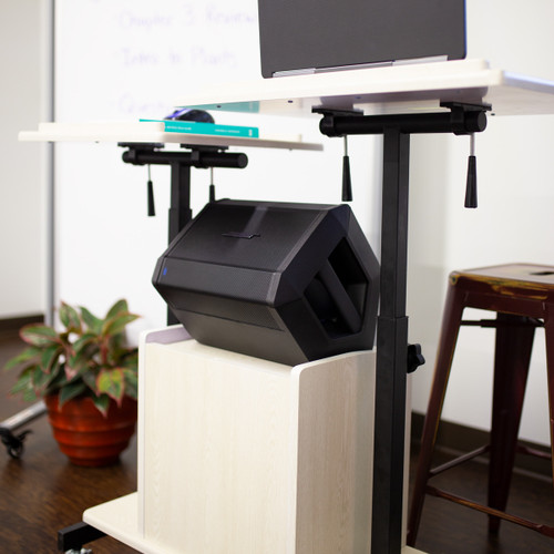 Mobile AV Media Cart Sound System with Bose Bluetooth Speaker and Rolling Cart with 2 Adjustable Table Tops (Cart Discontinued)